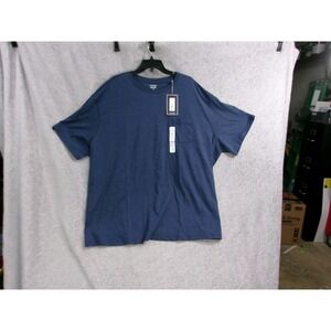 Roundtree & Yorke Cloud Crew Navy Blue Heathered Pocket T-Shirt 3XB